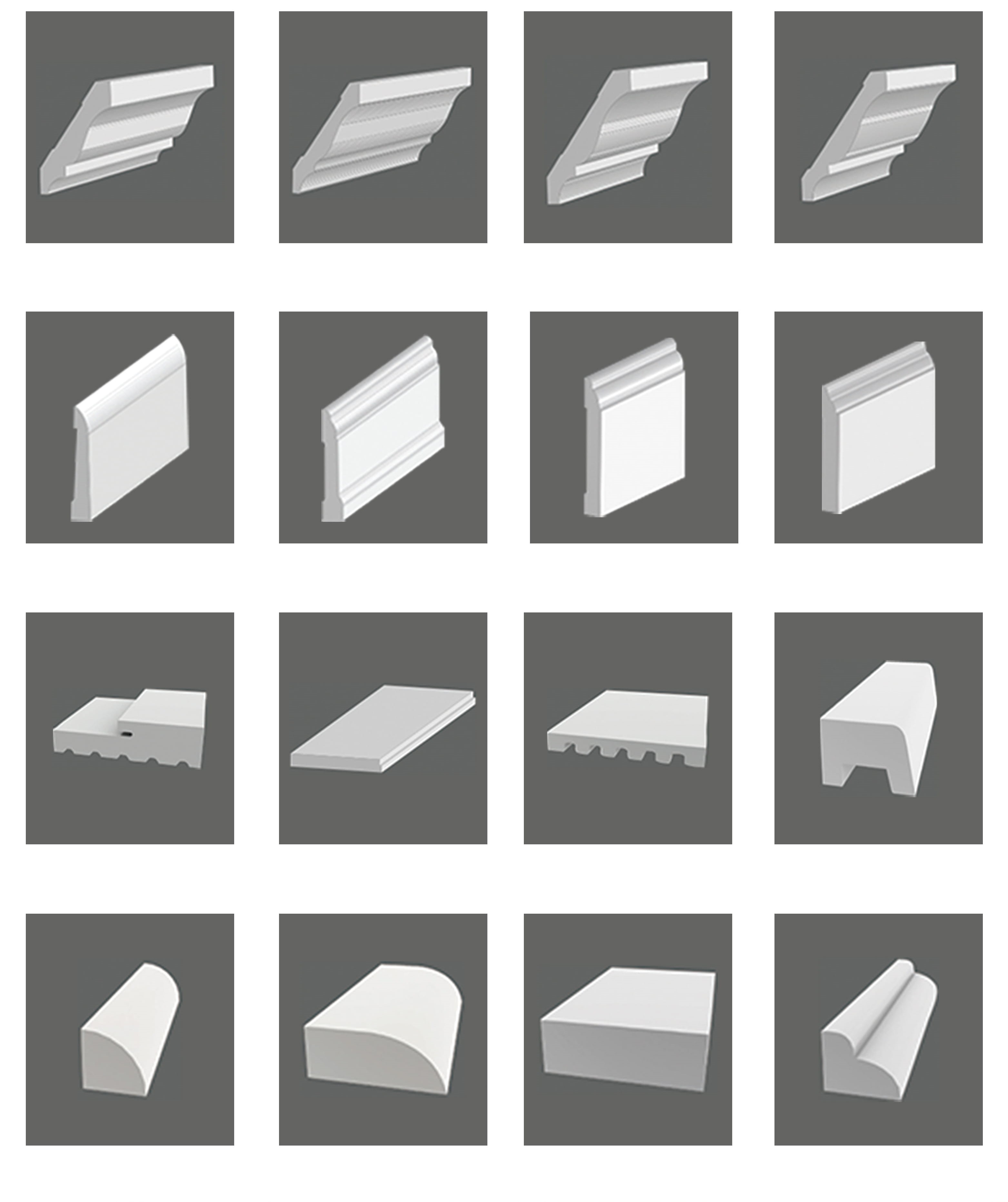 Customized White Primed Wood Boards Wood Wall Baseboard Skirting Molding