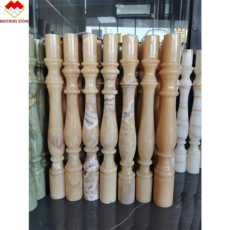 Standard or Customized Size White Onyx Marble Alabaster Stair Baluster for Luxury Homes