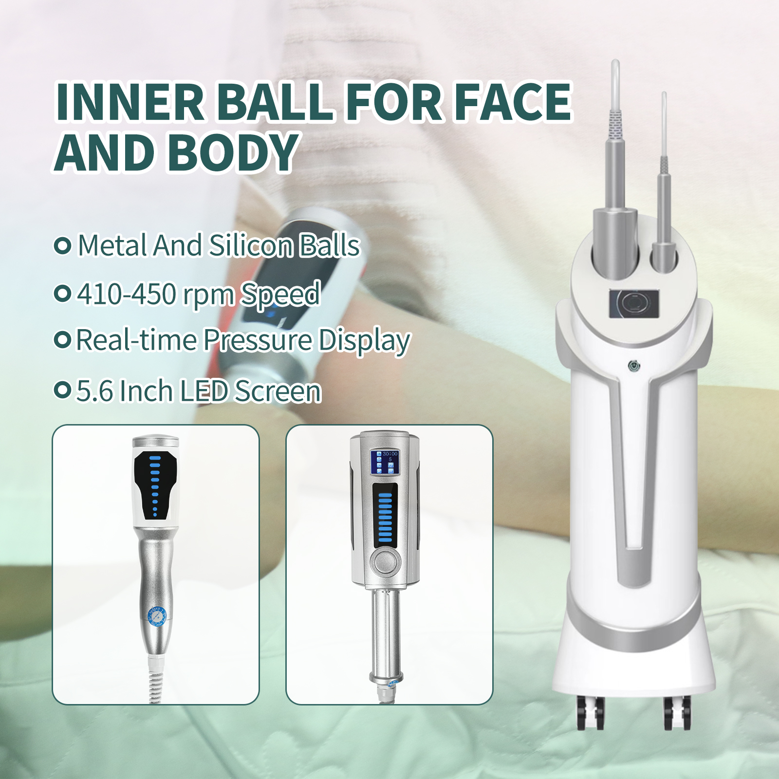 2 Handles Inner Ball Roller Machine Medical Facial Skin Tightening Machine 110V / 220V