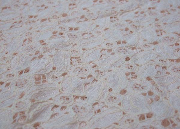 Ivory Cotton Nylon Lace Fabric For Dresses