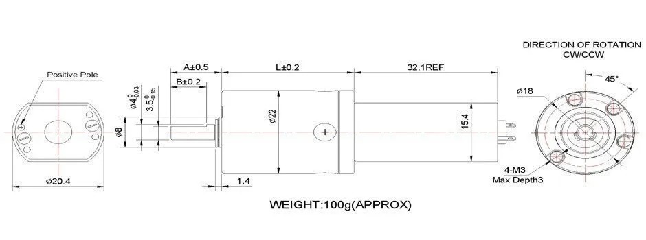 KG-22X180 Dc Gear Motor 3-36v No-Load Speed 2000-30000rpm No-Load Torque 1-1500g.Cm Used Chiefly In The Valve Instrument
