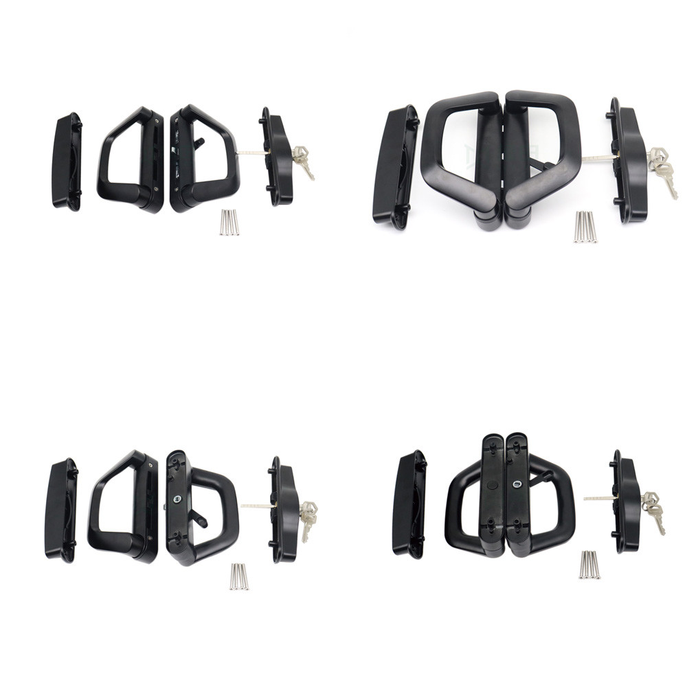 Black D Shaped Door Handles Pull Handle Lock With Key Customizable Design