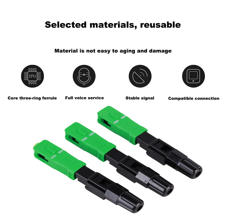 50dB FTTH Fast Connector , 10 times SC APC Connector for Drop cable