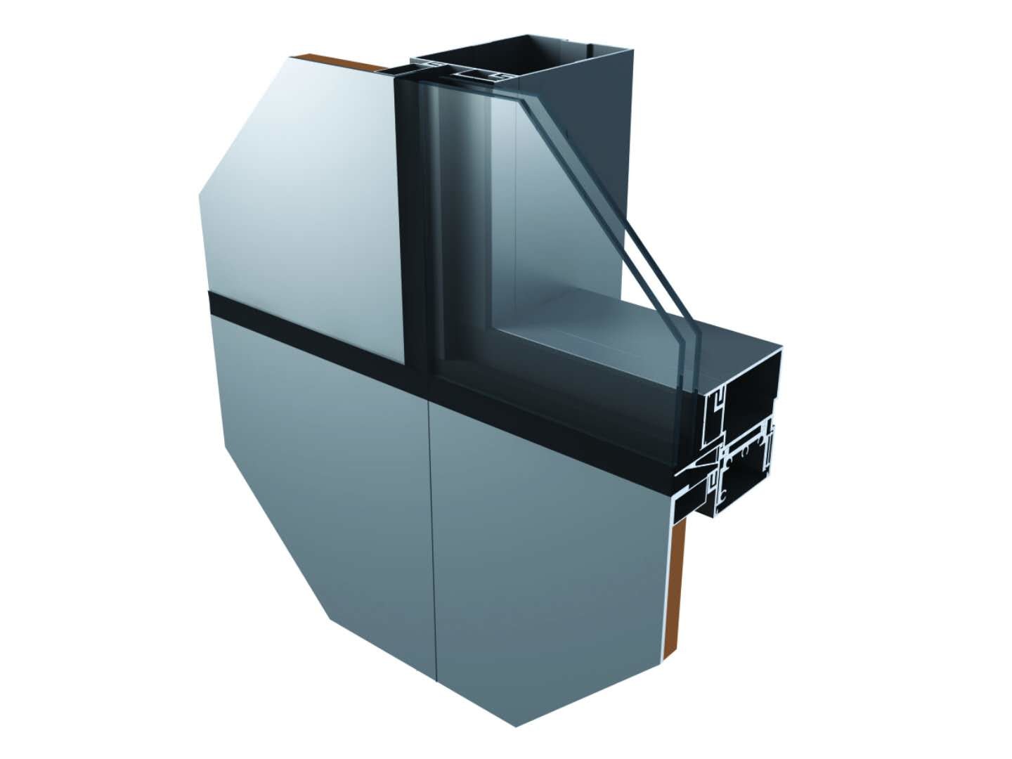 Extruded 6063 T5 0.08MM Curtain Wall Aluminum Frame Profile