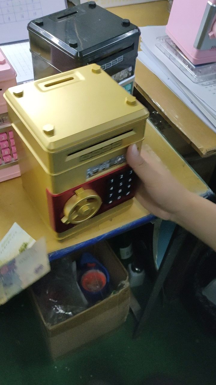 15x15x20cm Password Lock Piggy Bank ABS material golden blue color