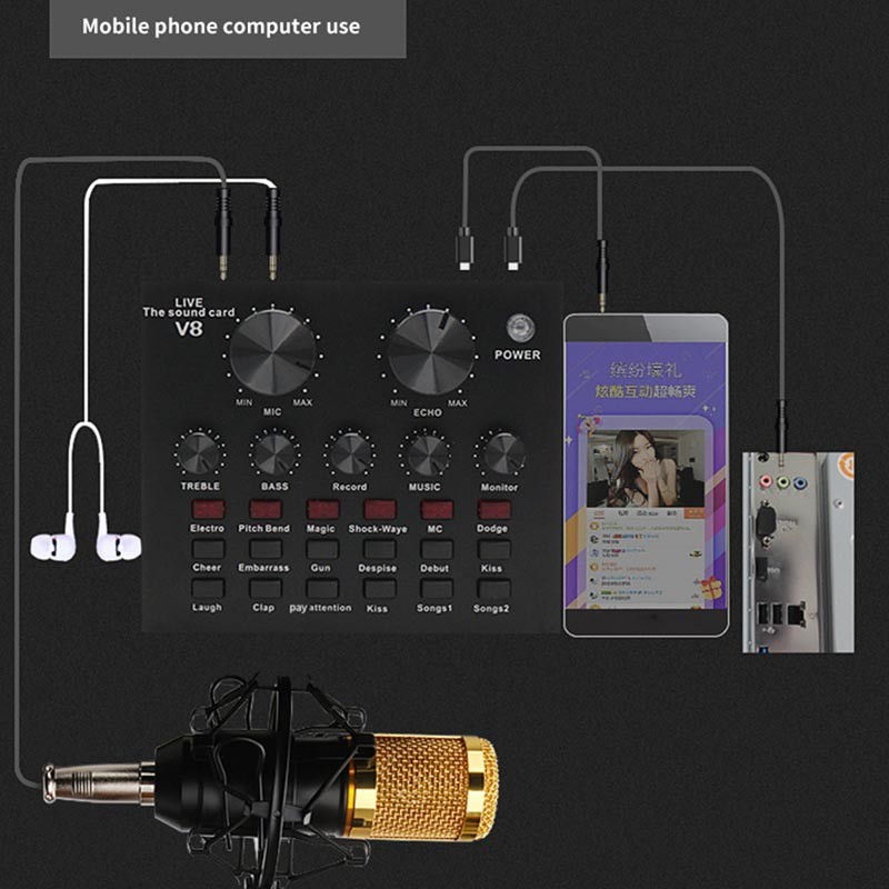 ROHS Studio Recording 3.5mm V8 Audio Technica Sound Card