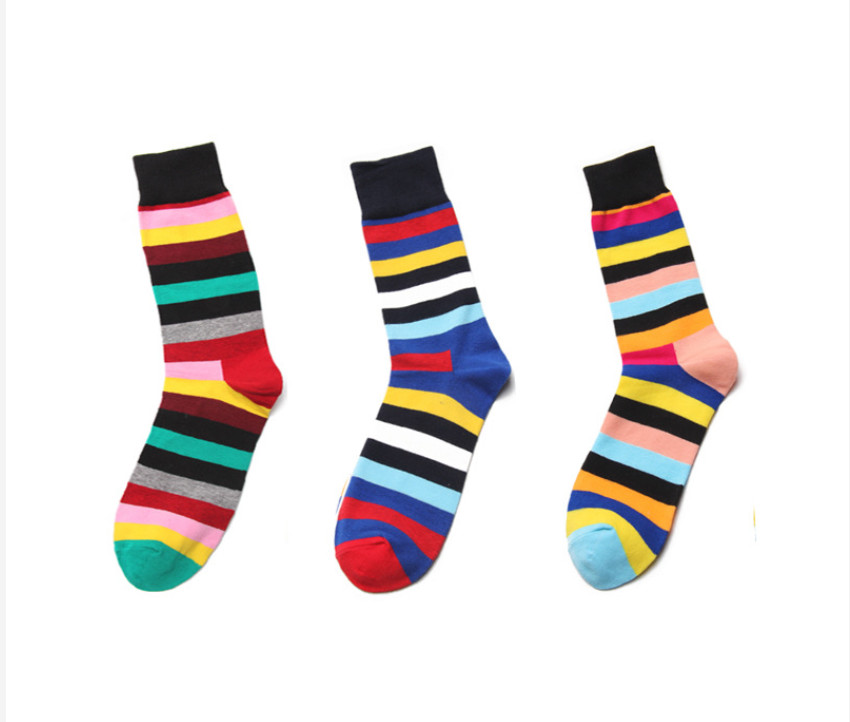 Creative Breathable Fashion Colourful Long Striped Ankle Socks