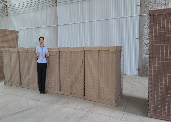 Galvanized Defensive Barrier Galfan Welded Gabion Lined Geotextile Cloth For Flood Control Retaining Wall Fence