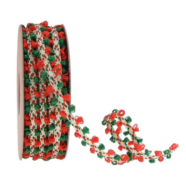 10mm*10m Merry Christmas Velvet Ear Edge For Gift Packing And Festival