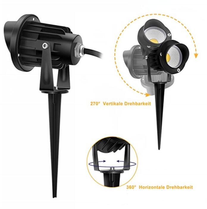 Yard Landscape Solar Powered LED Lights Spotlight Outdoor 9W 220V 100lm / w