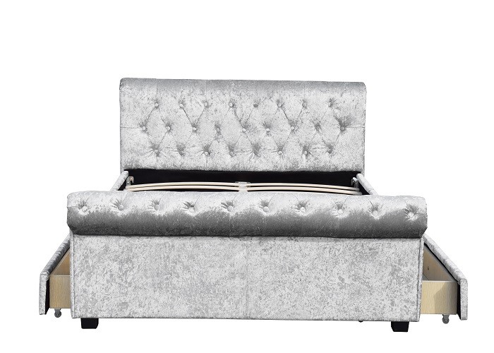 Upholstered Tufted Storage Bed Queen Size European Bedroom Customized