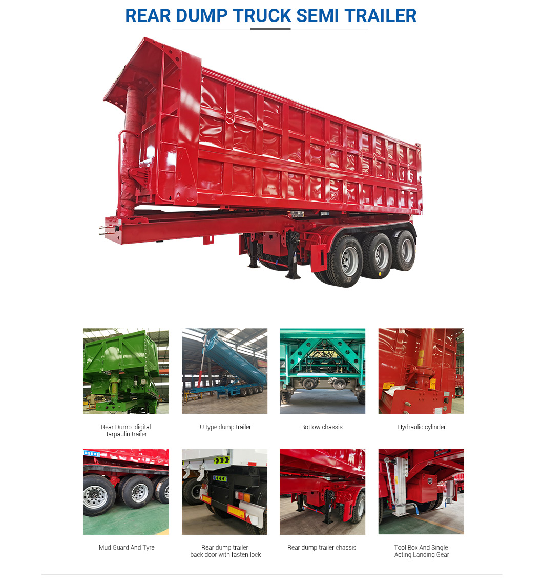 100 Tons Double Axles U Shaped End Rear Tipper Dumper Semi Truck Trailer for in Market