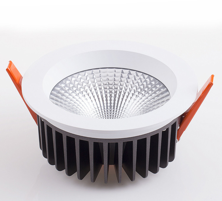 12W - 18W Black High Power COB LED Down Light 60 Beam Angle Dimmable For Hotels