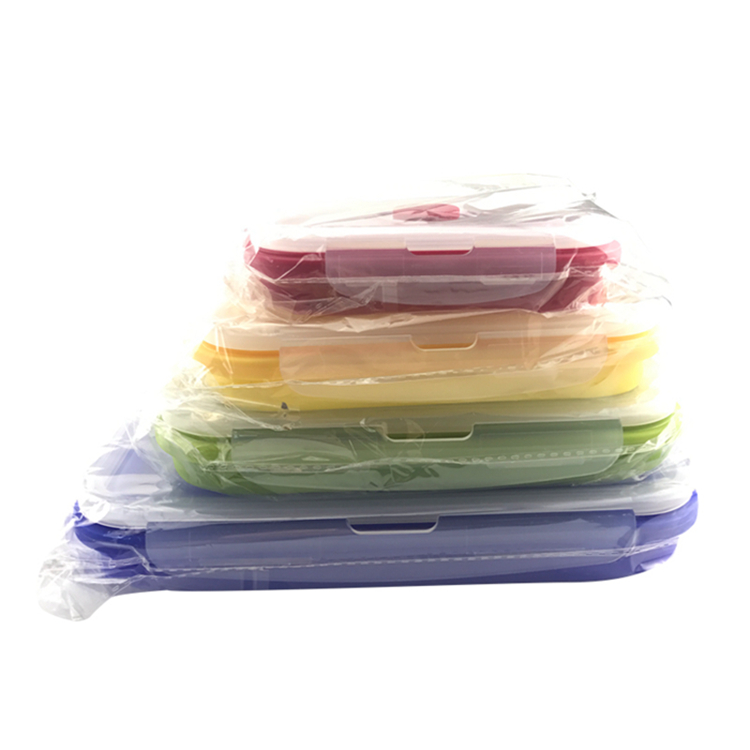 custom adult korean microwave food packaging children's silicone folding food container food grade silicone lunch box