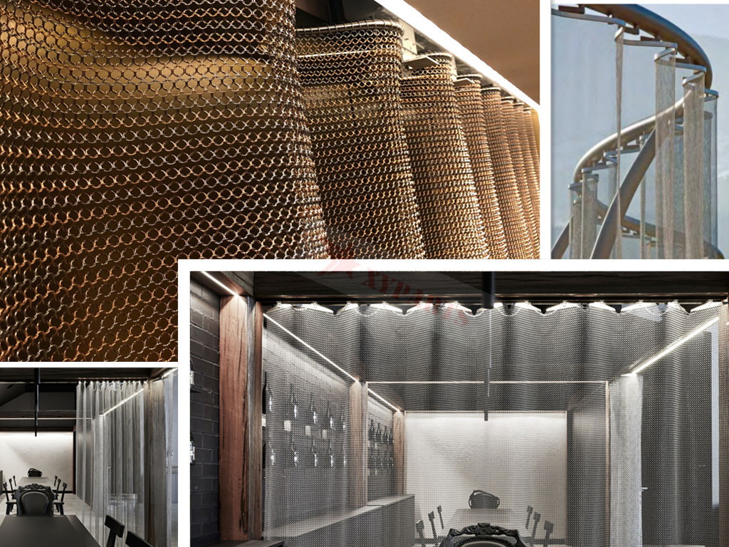 Stainless Steel 10mm Metal Ring Mesh Curtain For Interior Decoration