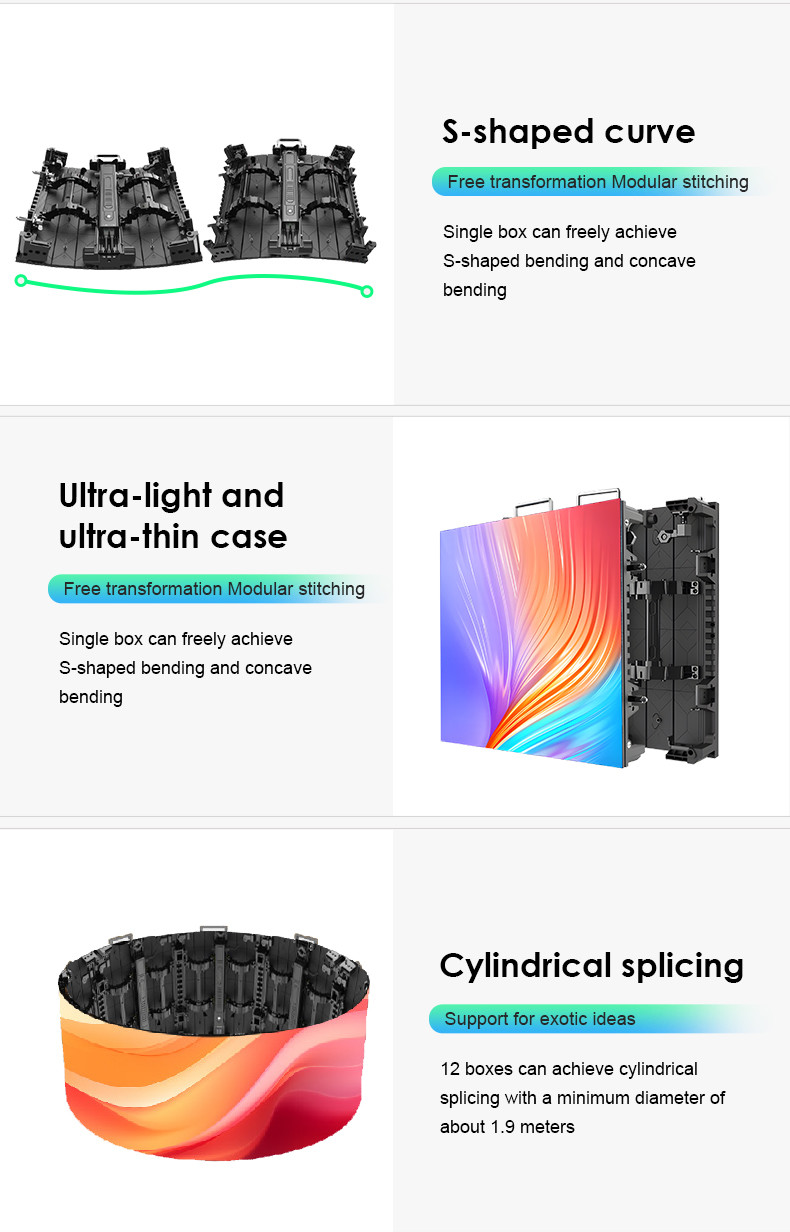 Rental LED Flexible Screen 4000cd/m2 Concert LED Screen IP65 160° Viewing Angle