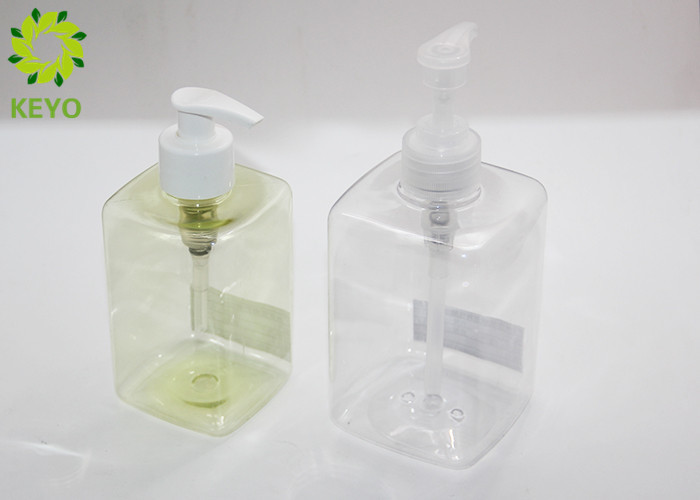 300ml PET Shampoo And Conditioner Bottles , Square Empty Pump Dispenser Bottles