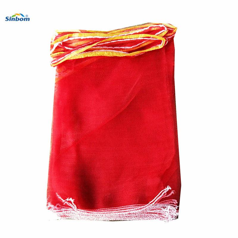 Stocked Fruit Packaging Sack 35*45cm Monofilament Garlic Mesh Bag with Drawstring