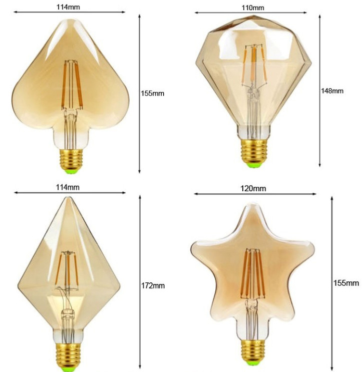 3W Unique LED Light Bulb 2200K , E27 Dimmable LED Filament Bulb 200lm