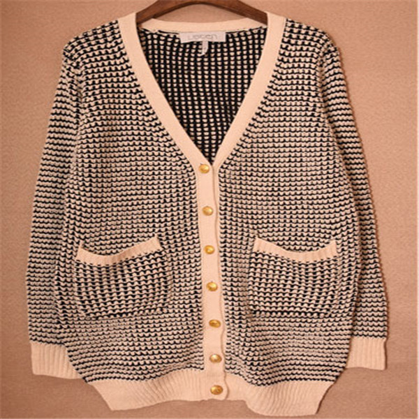 Listen/ Ladies V Neck Button Sweaters