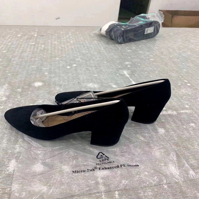 Black Elegant Suede High Heel Shoes Stiletto And Chunky Heels