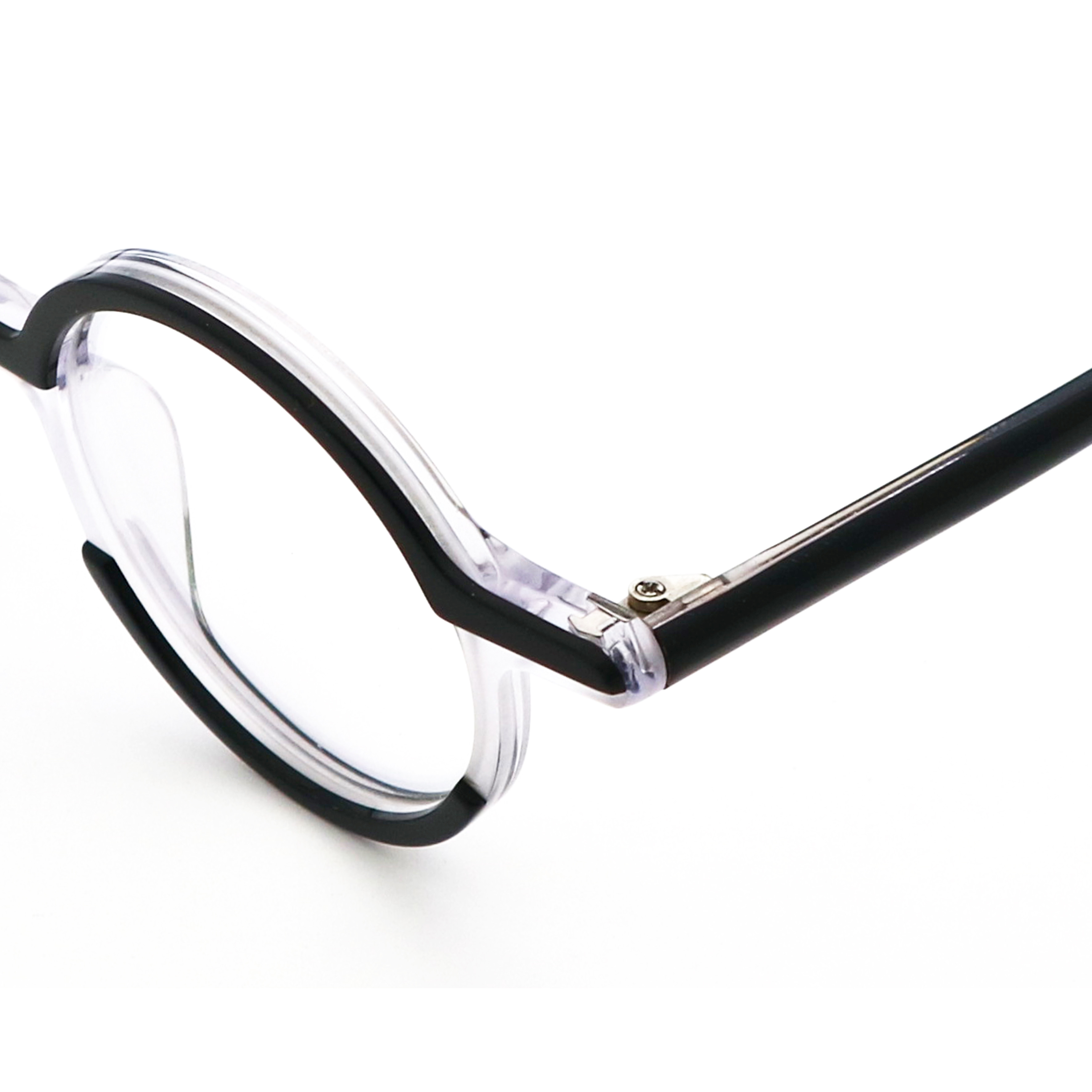 Black Artisanal Personality Acetate Titanium Glasses Fad Retro Frame MR 98031