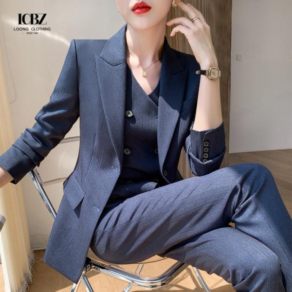 Sexy Women Formal Suit Trousers 3 Pcs Black Office Lady Suit Formal Suppliers