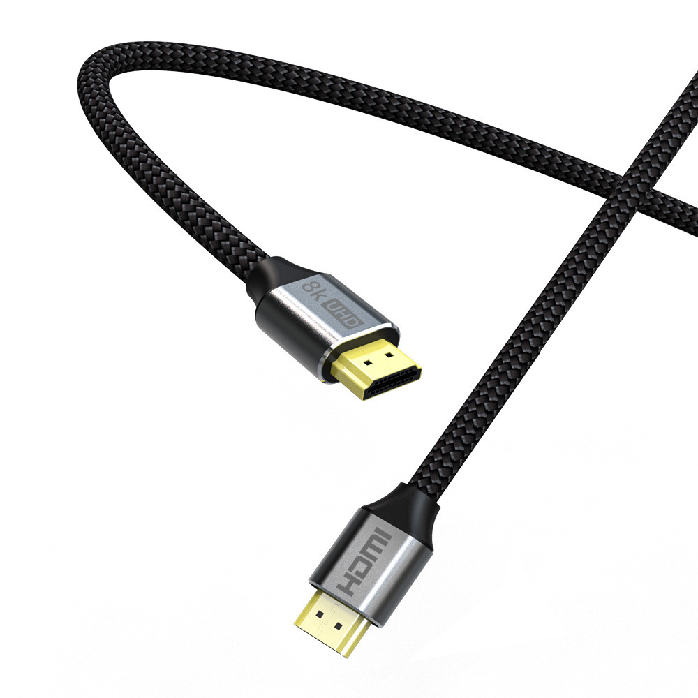 6.5 Foot Braided 8k@60hz Hdmi Ultra High Speed 48gbps Cable Male To Male