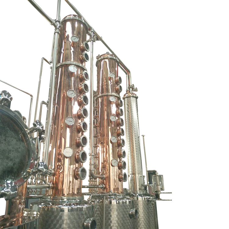2000lt Red Copper Alcohol Distillation Column Equipment for Processing Types Alcohol