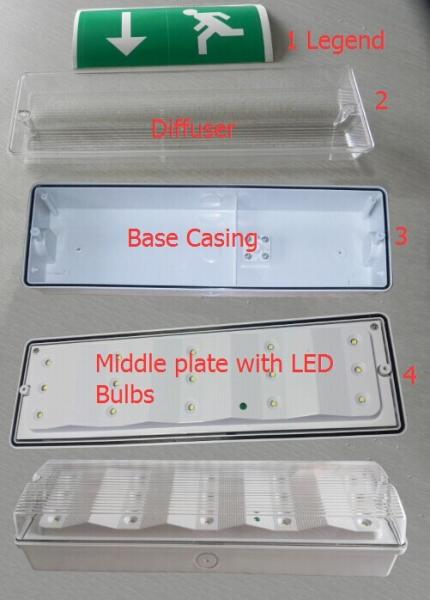 Battery Powered Waterproof Emergency Escape Lighting For Industrial , Wall