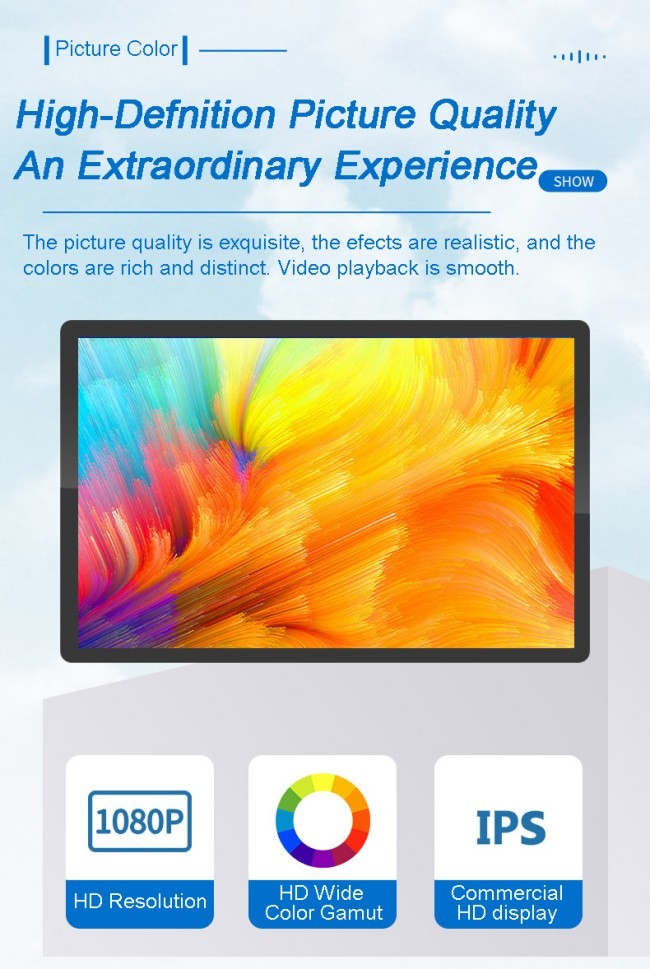 Aluminum Alloy Frame Indoor 4K Lcd Window Display Android Shop Restaurant Menu Advertising Screen