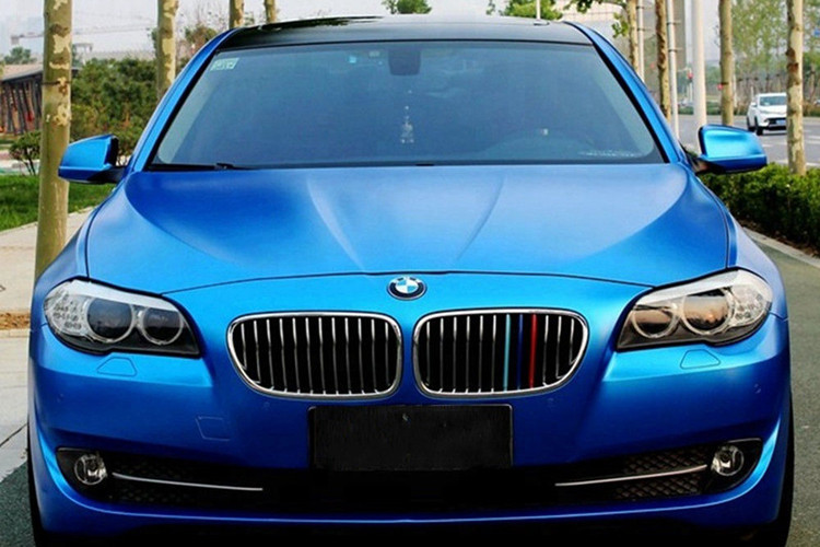 Crystal Matte Metallic Blue Vinyl Wrap Roll Slidable Scratch Resistant