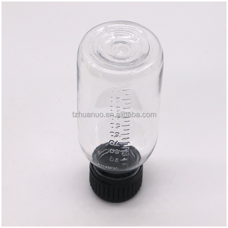 SCREW CAP PET Scaled Bottle for 100ML/60ML Syrup Base Material PET Tamper Evident Caps