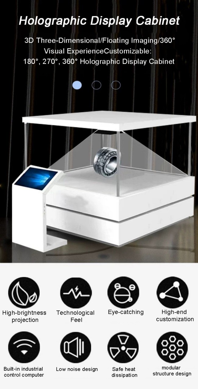 Exhibition Hall Holographic Display Cabinet 270-Degree Transparent Design Android Operating System