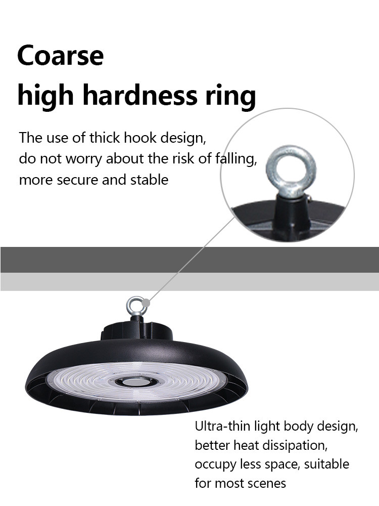 High Bay LED Light Factory Price 160lm/w LED Workshop IP65 Power Adjustable UFO LED High Bay Light