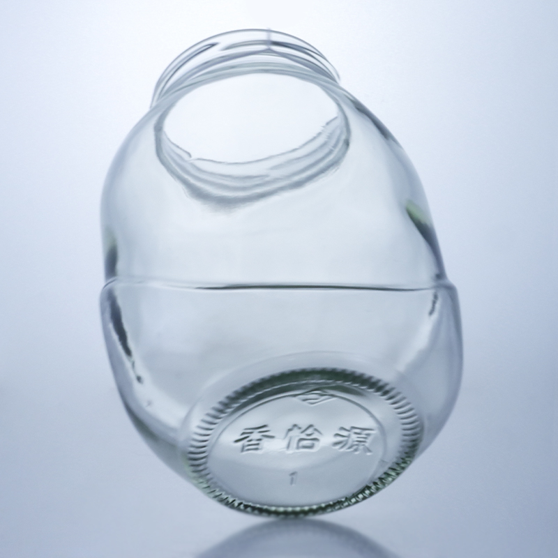 Clear Round Glass Jar for Decal Surface Handling in Food Grade Production Solution