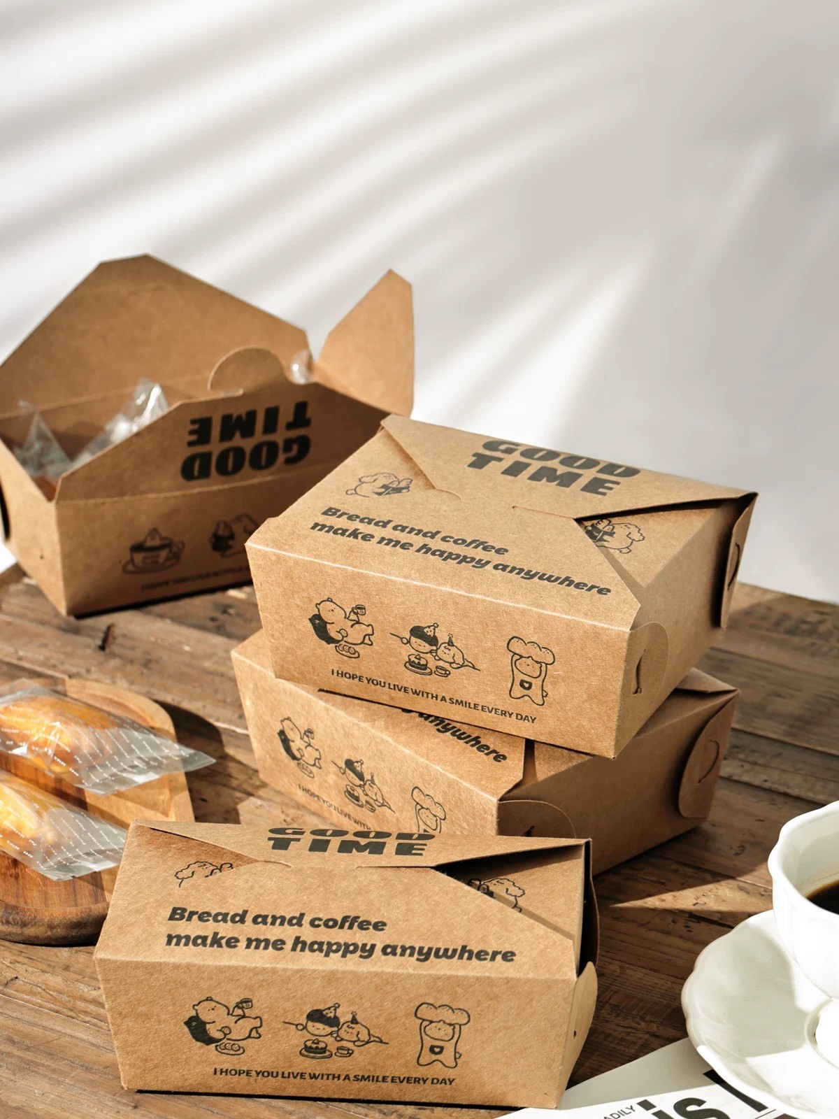 Customized Biodegradable Paper Food Packaging 22.5*15.5*7cm 3-4pcs Ferrero Microwave Safe