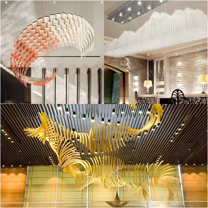 Commercial Glass Extra Large Chandeliers Custom Lighting Fixtures 220V-240V /110V
