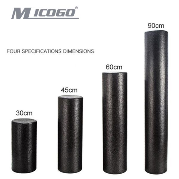 EPP Black Foam Roller High Density Solid Mini Wholesale Customized 30 45 60 90 cm Massage logo Custom Design