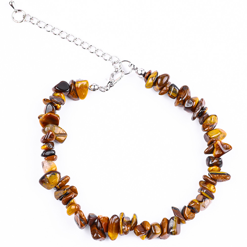 Adjustable Natural Gemstone Irregular Chips Gravel Stone Bracelet Healing Energy Jewelry