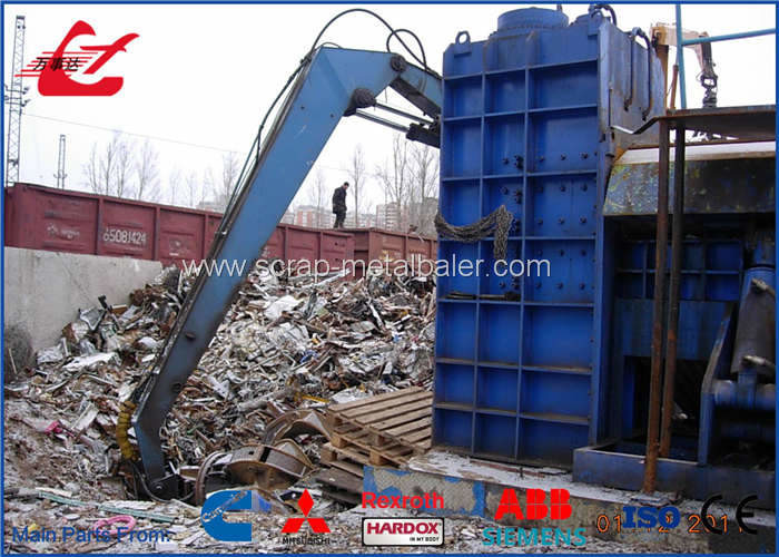 PLC Control 360kw Shear Baler / Waste Vehicles Scrap Shearing Press Machine