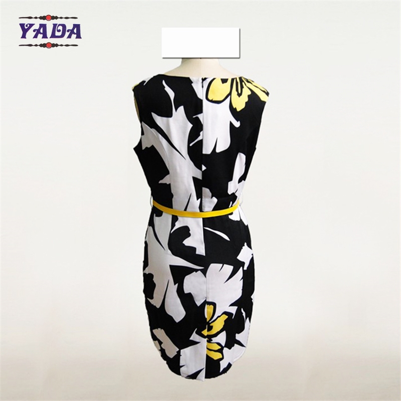 Casual high quality print simple elegant ladies western sexy night dress for spring and fall