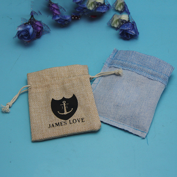 Lace Heart Wedding Candy Jute Drawstring Bag Cute For Party Decoration