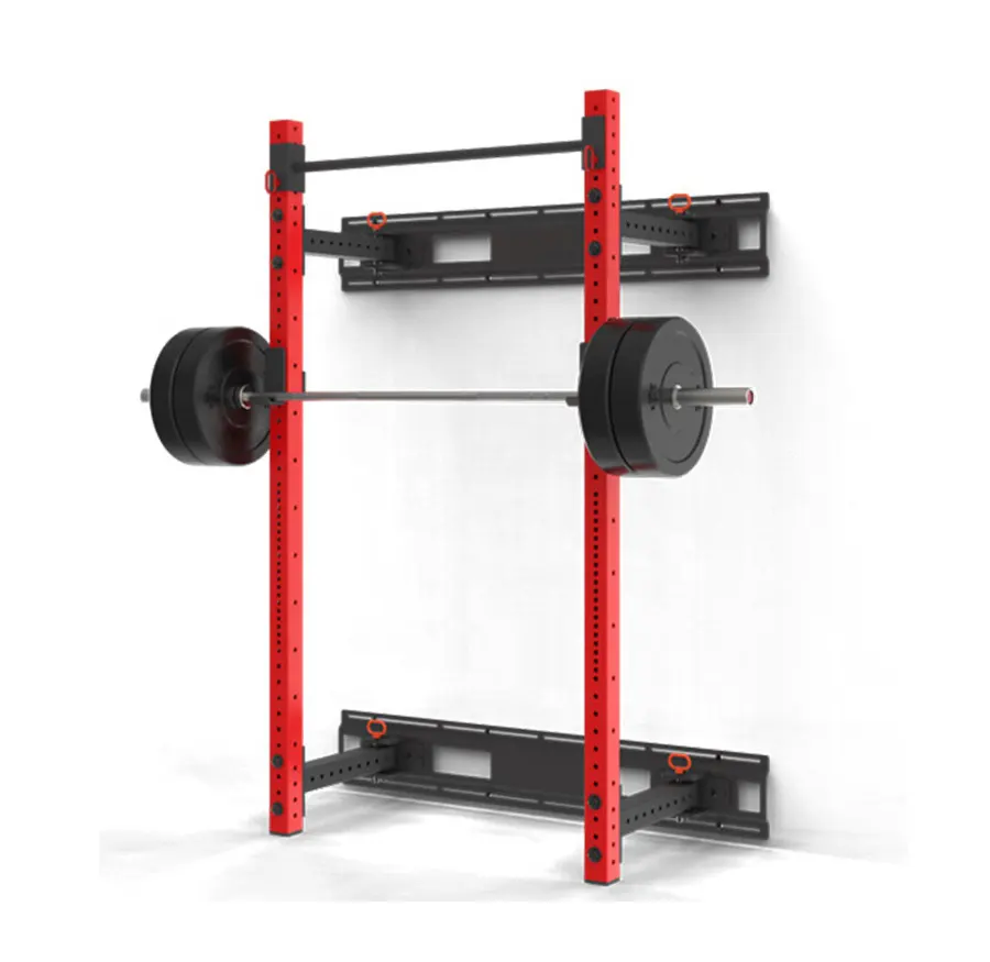 Home Gym Wall Mounted Foldable Pull Up Bar Strength Training Smith Machine Squat Racks
