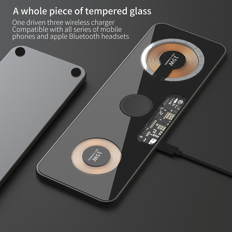 Wholesale 15 W Extremely Thin Qi Wireless Charger Pad For Iphone And Watch Earphone