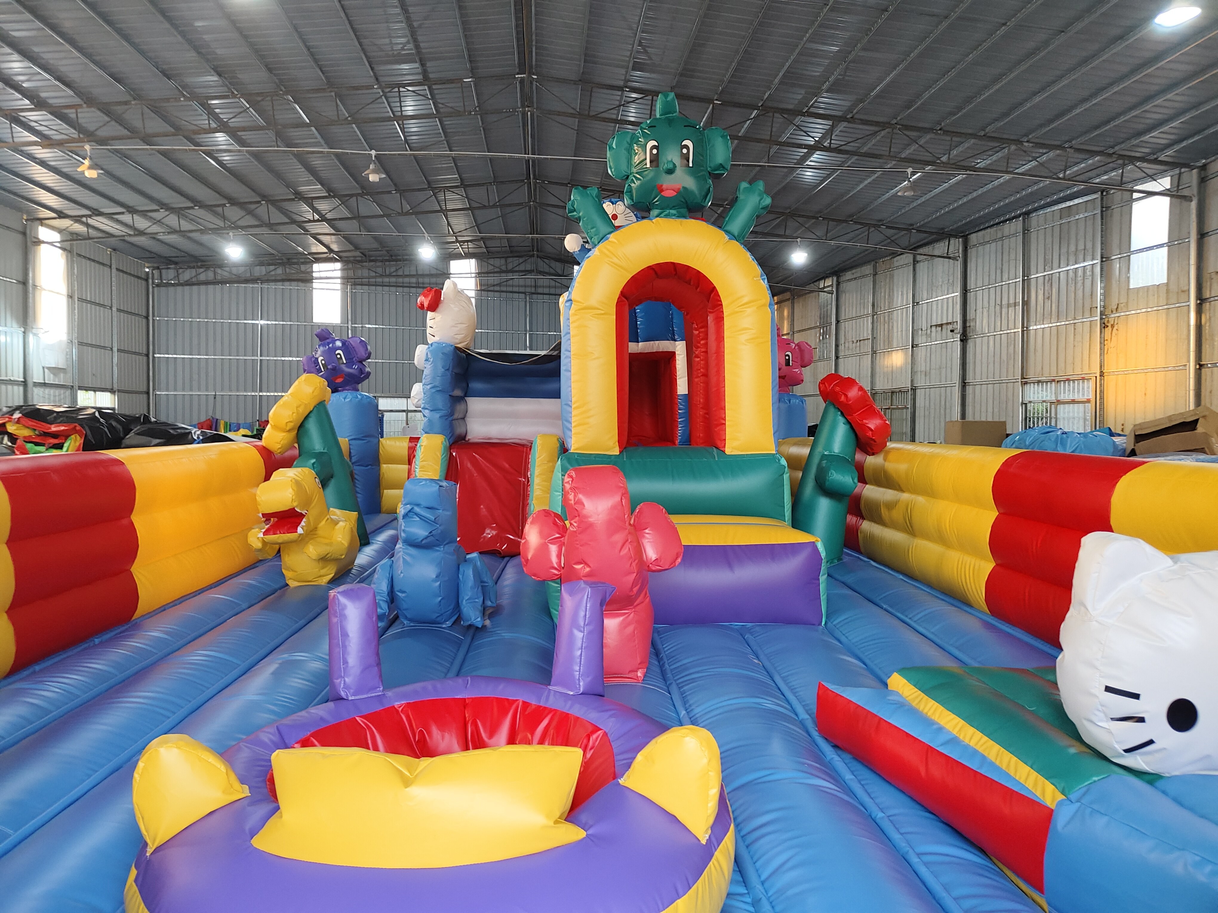 Custom Kitty Cat Doraemon Inflatable Play City Inflatable House Slide Castle For The Kids