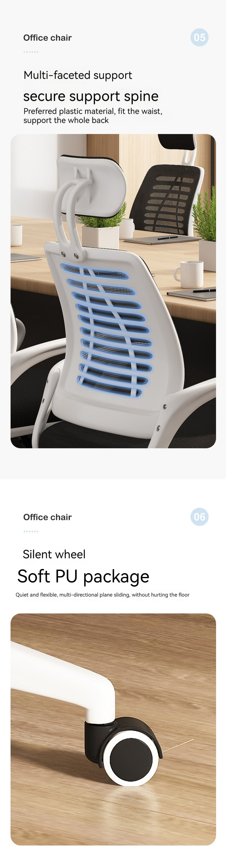 Height Adjustable and Swivel Office Furniture Fixed Armrest Conference Chair for PC