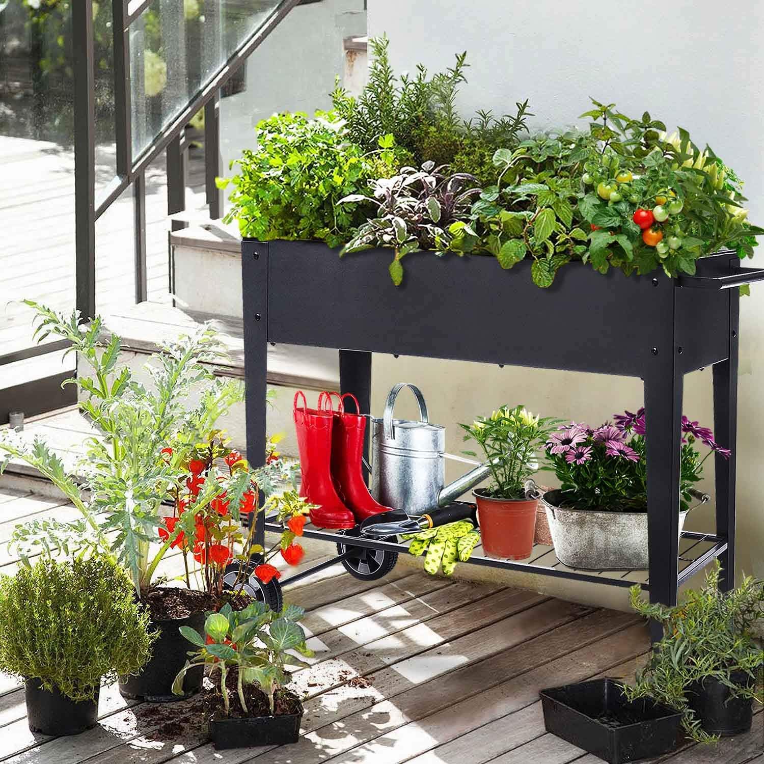 Standing Raised Garden Beds Heavy Duty Outdoor Planter Box for Functional Gardens