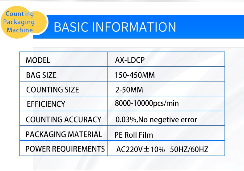 Automatic Counting Packing Machine 8000-10000pcs/min With Accuracy Connector Chip