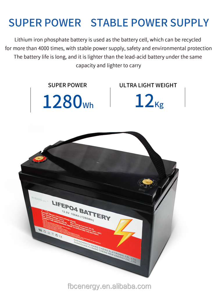 Lithium Ion Deep Cycle Lifepo4 Battery 12v 7Ah 50Ah 60Ah 80Ah 100ah 200Ah Solar Battery Pack